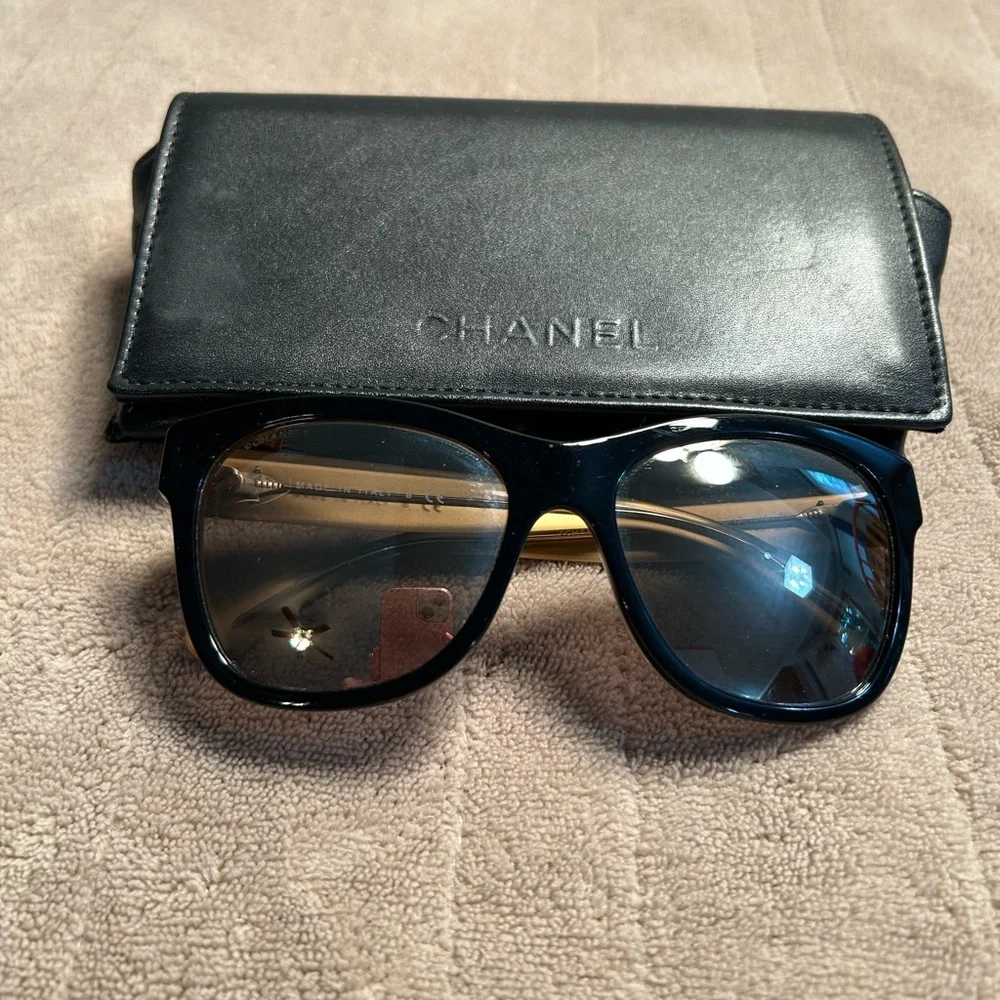Chanel Black Oversized Sunglasses with Case